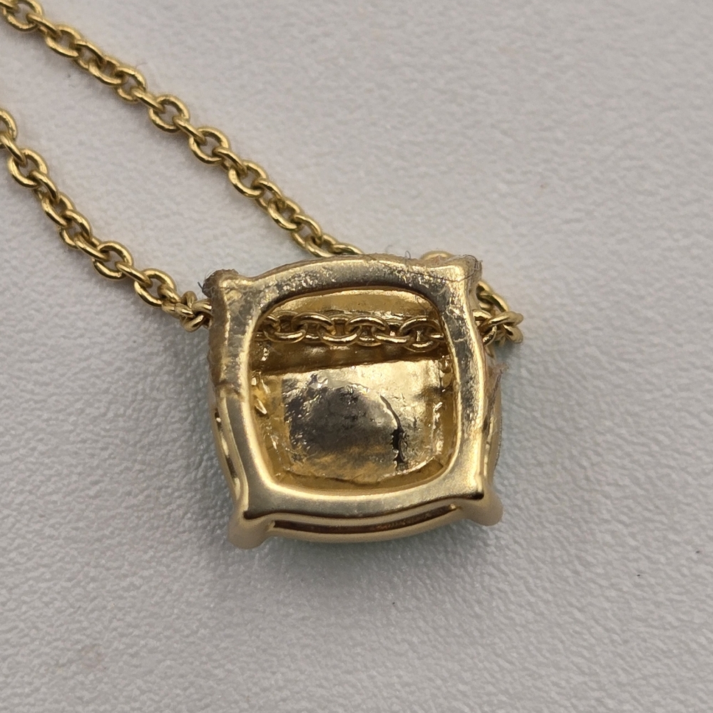 SPARTINA 448 Gold Plated Necklace Green Gemstone Adjustable - Picture 7 of 7